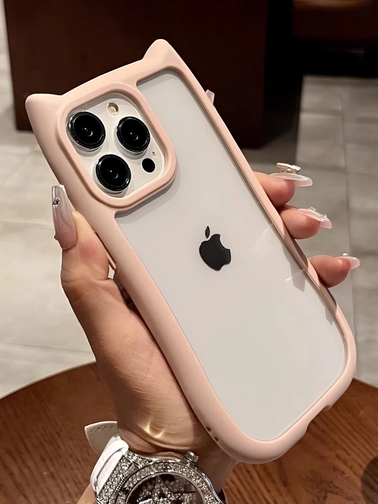 Прозрачный 3D чехол с кошачьими ушками для IPhone X,XR,XS,11,12,13,14,15,16,17/18 Pro Max