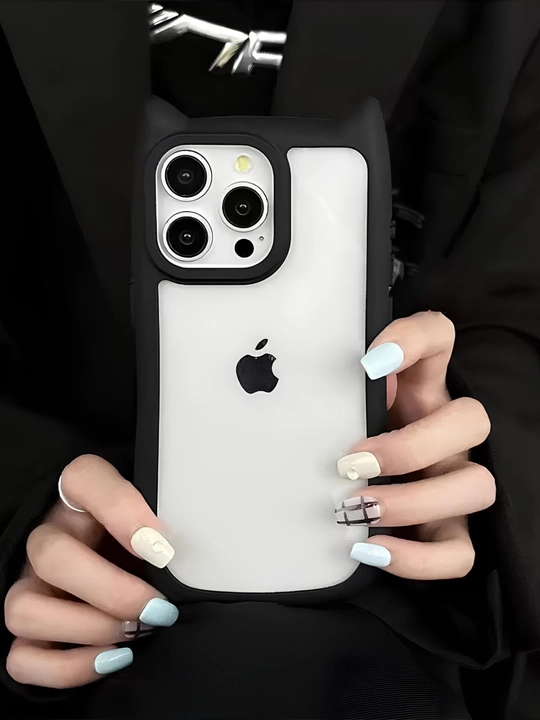 Прозрачный 3D чехол с кошачьими ушками для IPhone X,XR,XS,11,12,13,14,15,16,17/18 Pro Max