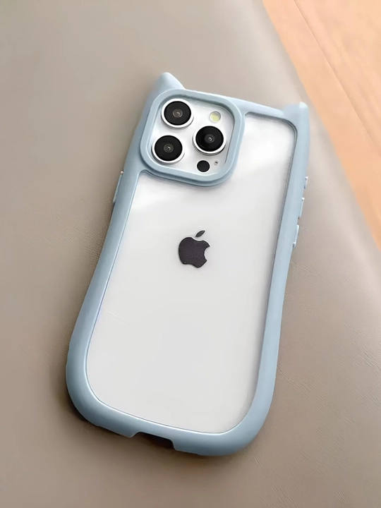 Прозрачный 3D чехол с кошачьими ушками для IPhone X,XR,XS,11,12,13,14,15,16,17/18 Pro Max