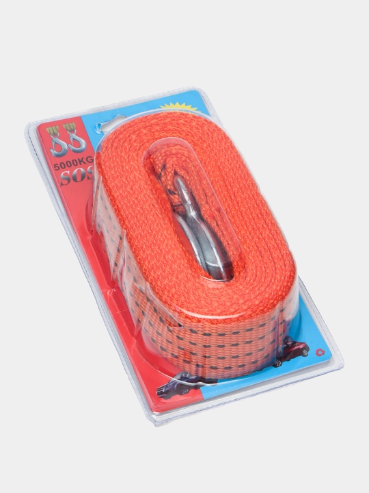 Avtomobil shatakka olish uchun tros, ikki ilgaklari bilan, 5 tonn gacha, uzunligi 4 m