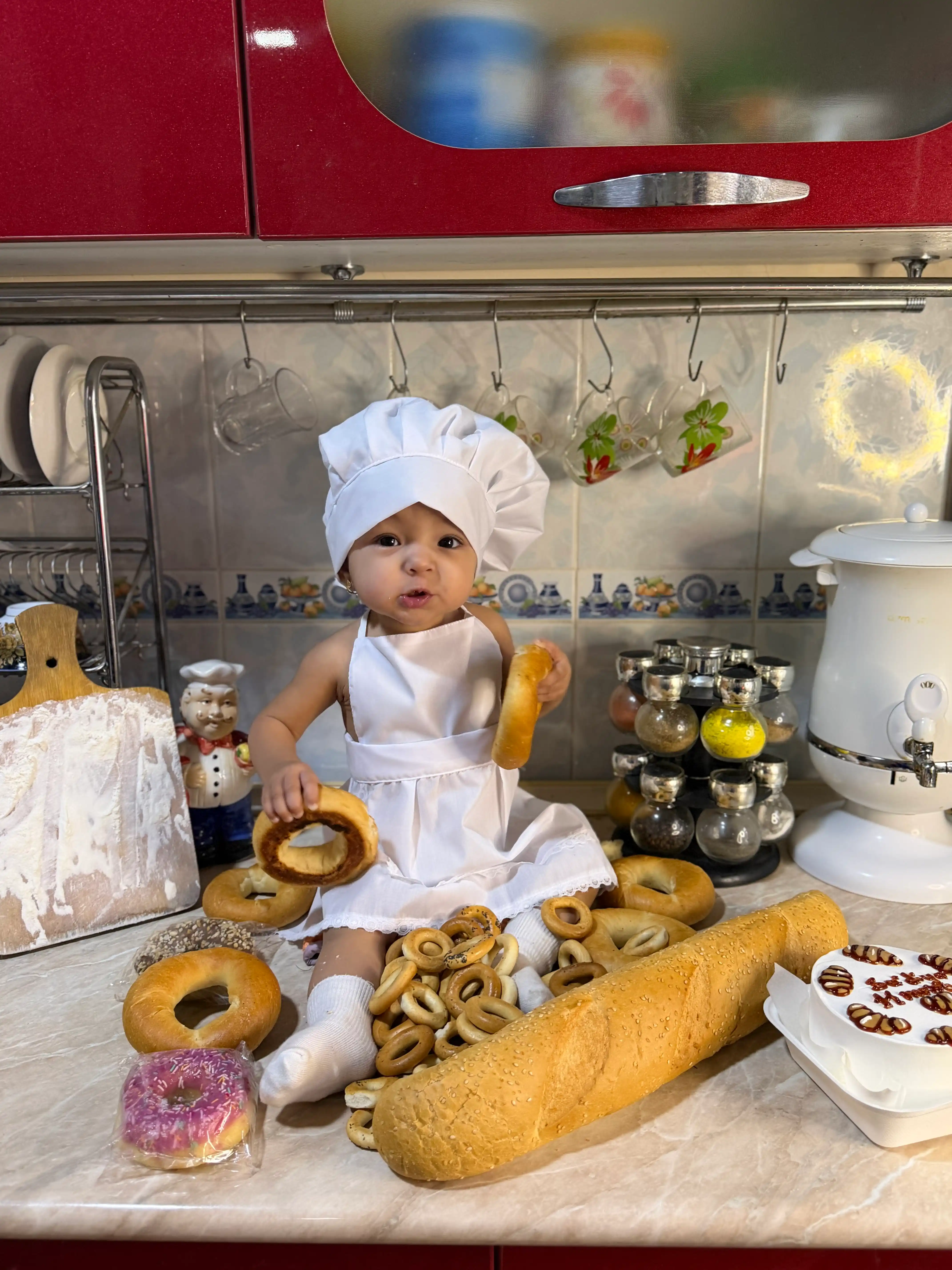 Детский поварской фартук и колпак