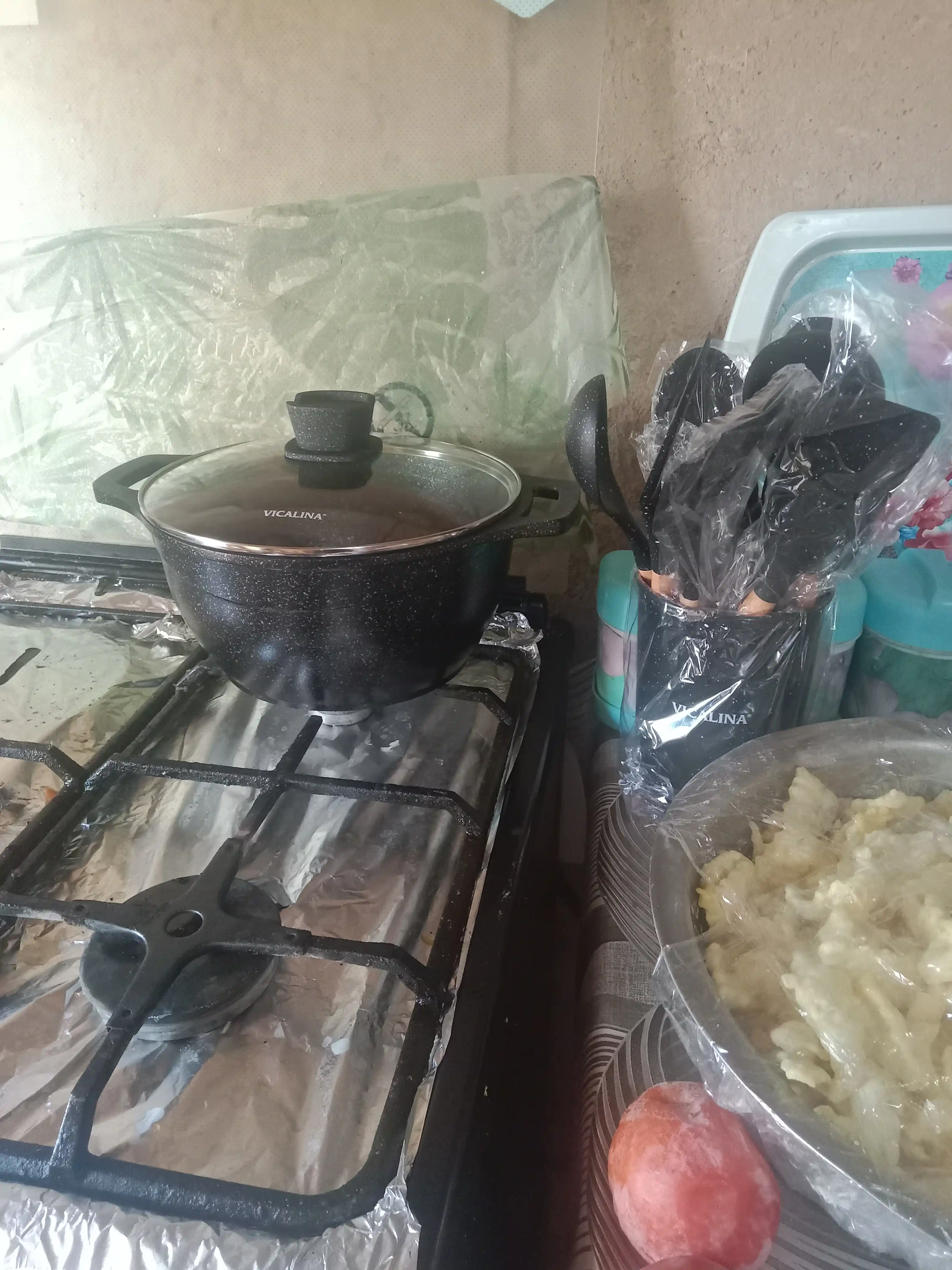 Казан антипригарный Vicalina с крышкой, кухонная посуда
