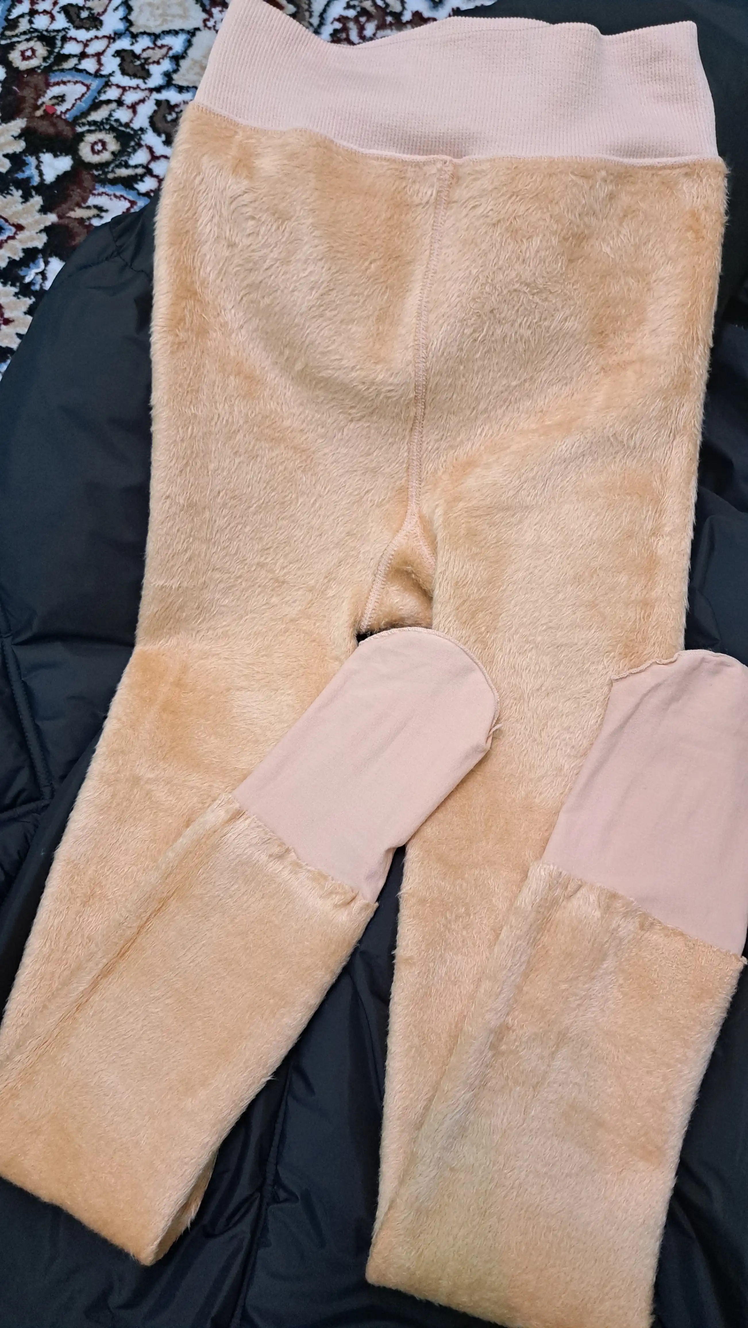 Ayollar uchun qishki kapron kolgotkalar, ikkinchi teri effektiga ega issiq kolgotkalar