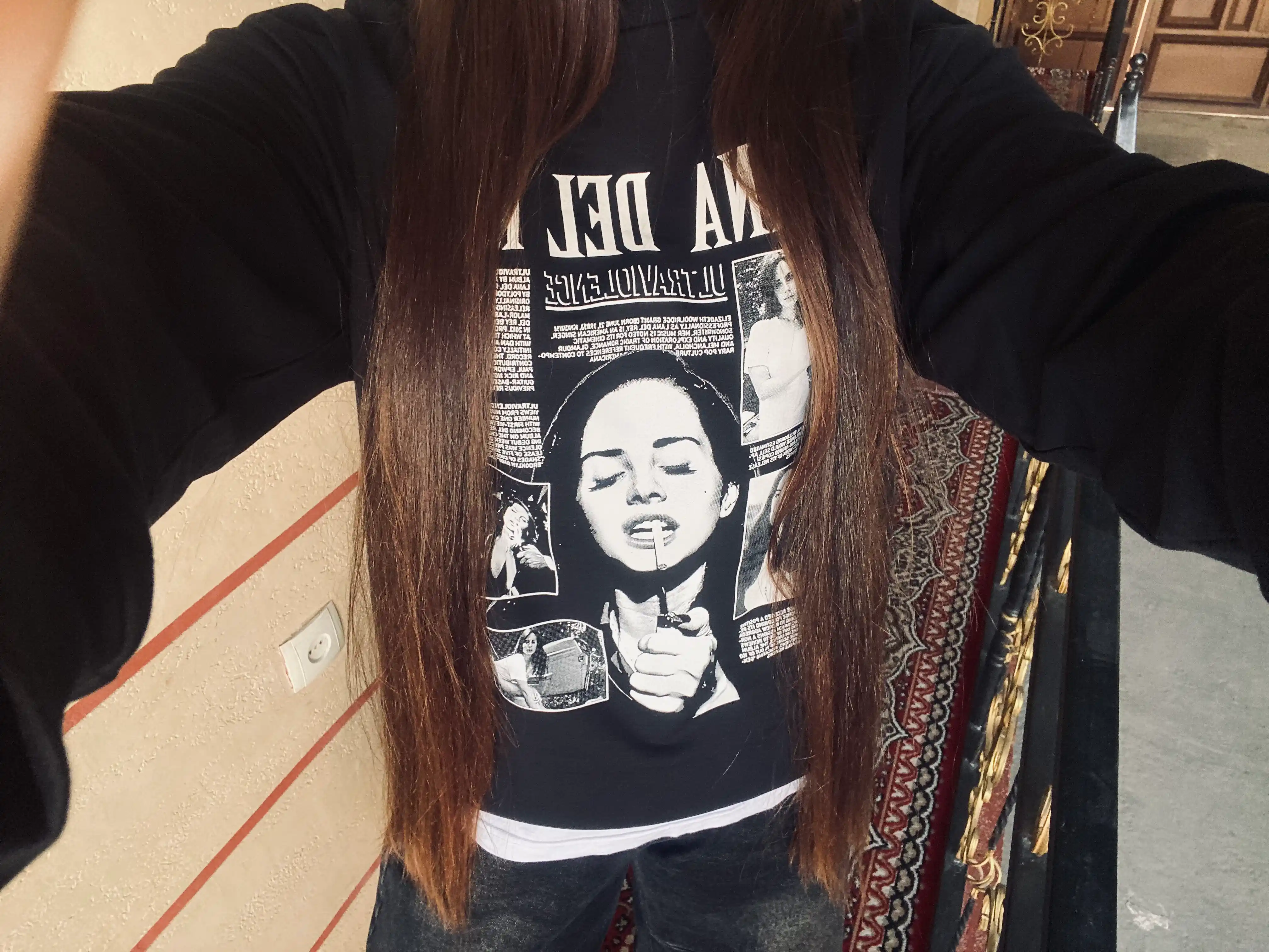 Erkaklar va ayollar uchun Lana del Rey svitshot, uzun yengli, 80% paxta, mashhur dizaynda