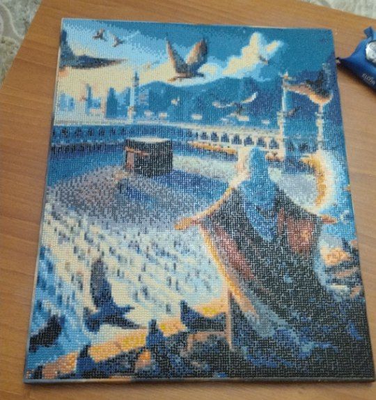 Skystore "Islom"  olmos mozaikasi, ramka ostidagi mato, 40x50, sovg‘a uchun aksessuarlar