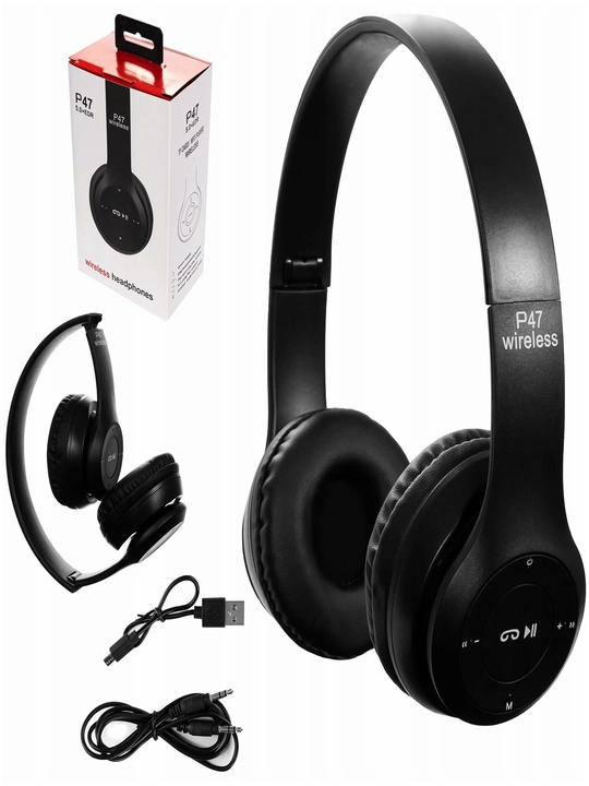 Simsiz quloqchinlar P47, Bluetooth 5.0, yig'iluvchan, mikrofon bilan