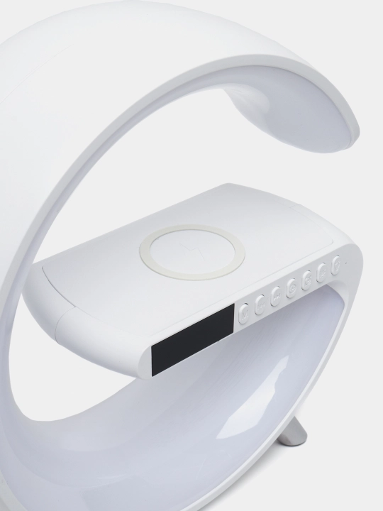 Bluetooth karnayli stol soati, simsiz quvvatlash, RGB yoritgich, signal