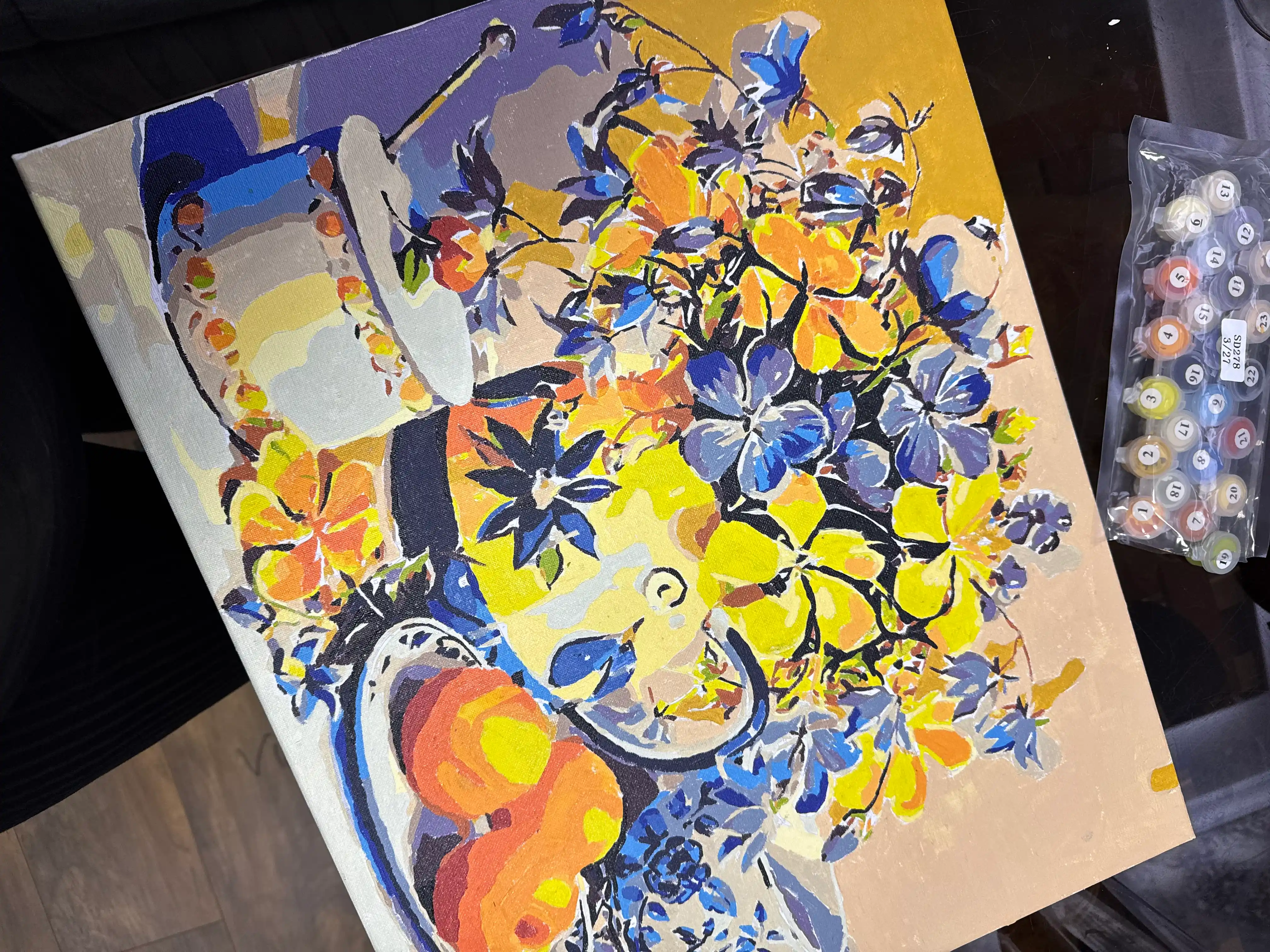 Raqam bo'yicha rasm Skystore, natyurmort va gullar, ramkaga tortilgan, 40 * 50 sm