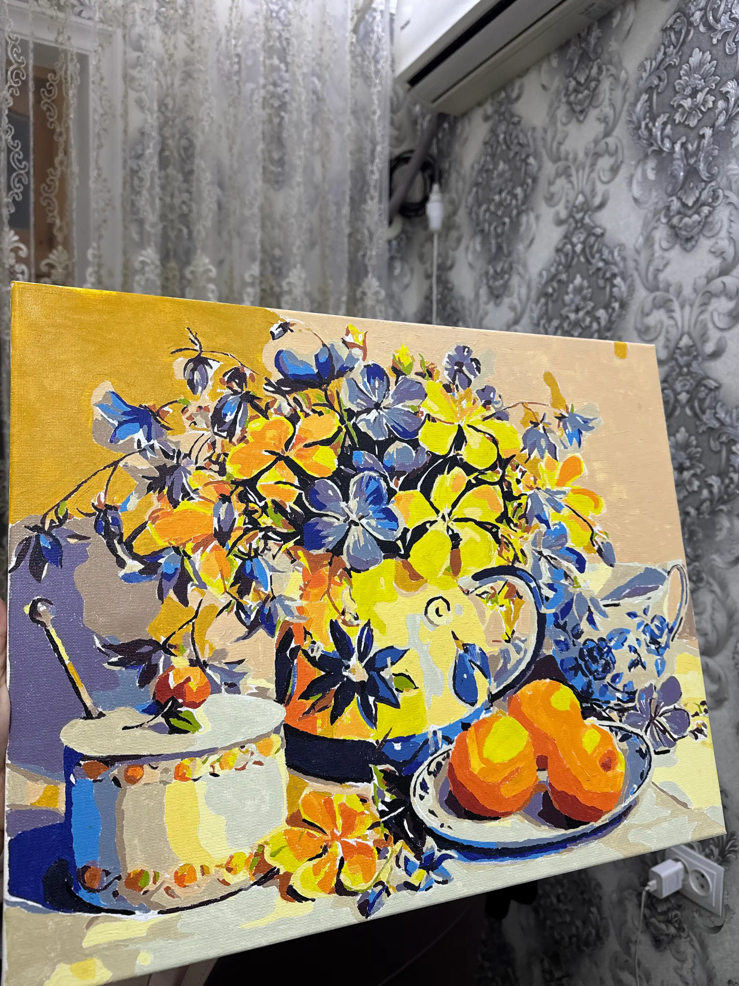 Raqam bo'yicha rasm Skystore, natyurmort va gullar, ramkaga tortilgan, 40 * 50 sm