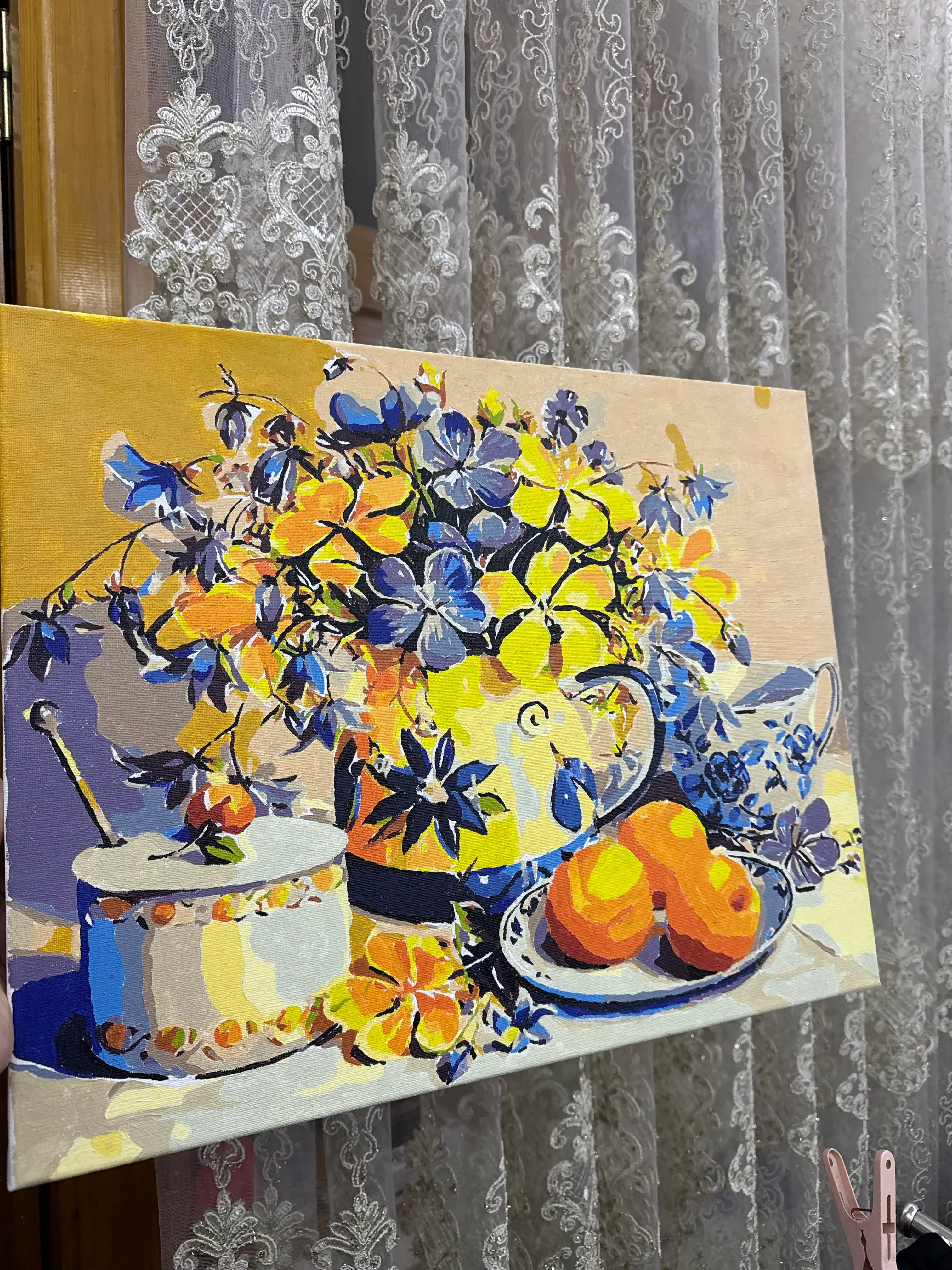Raqam bo'yicha rasm Skystore, natyurmort va gullar, ramkaga tortilgan, 40 * 50 sm