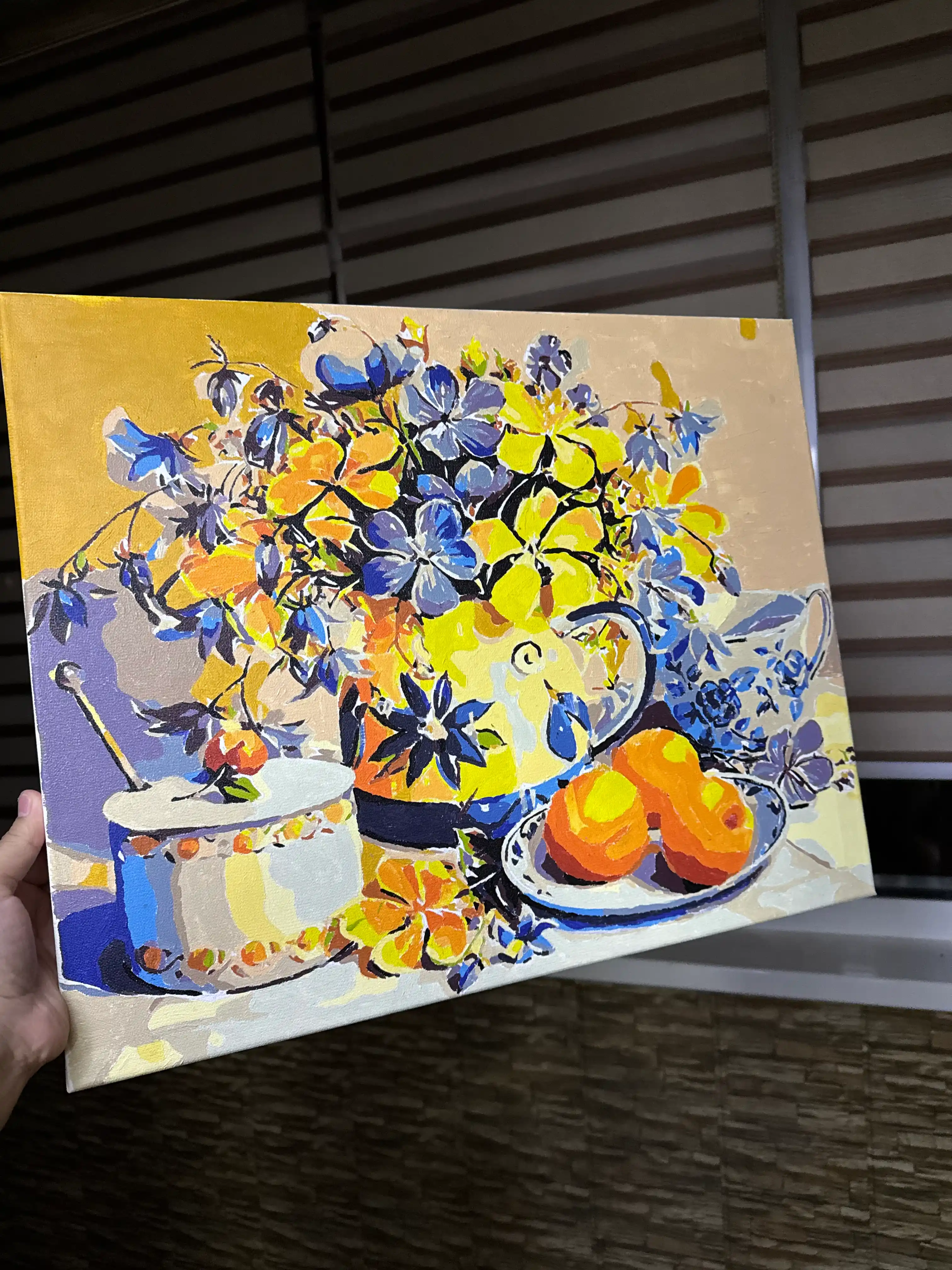 Raqam bo'yicha rasm Skystore, natyurmort va gullar, ramkaga tortilgan, 40 * 50 sm