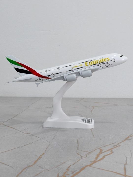 Модель самолёта Airbus A380, Emirates, 20 см, Шасси нет, Металл+пластик