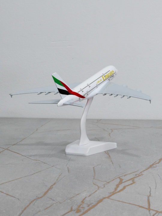 Модель самолёта Airbus A380, Emirates, 20 см, Шасси нет, Металл+пластик