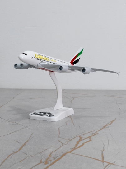 Airbus A380 samolyoti modeli, Emirates, 20 sm, Shassi yo'q, Metall+plastik - 