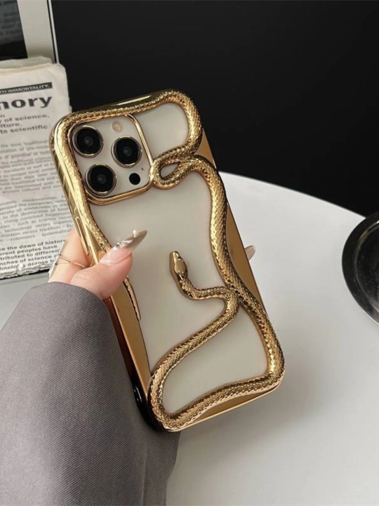 3D ilonli iPhone silikon g‘ilofi, hajmli ilon dizayni, himoyalovchi relefli chexol - 
