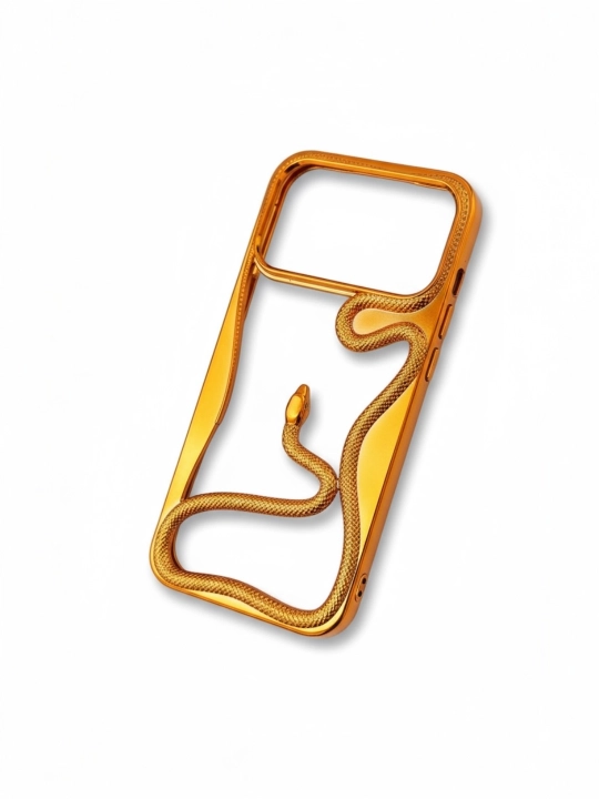 3D ilonli iPhone silikon g‘ilofi, hajmli ilon dizayni, himoyalovchi relefli chexol