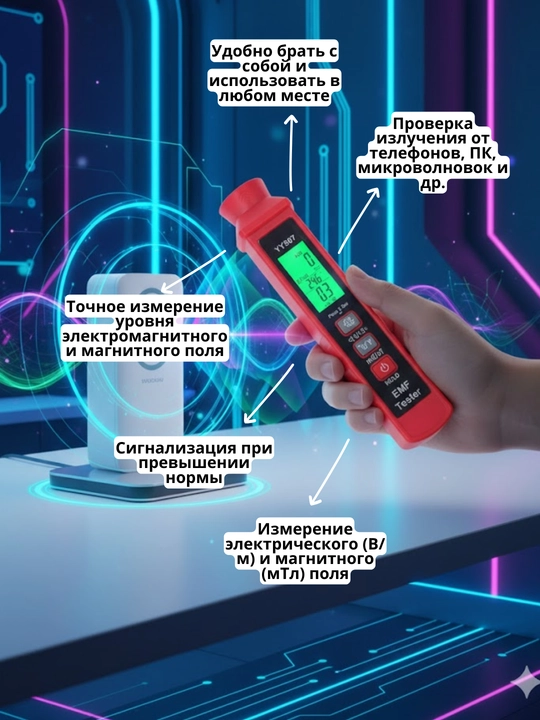 Elektromagnit nurlanish o'lchagich, ko'p maqsadli EMF o'lchagich