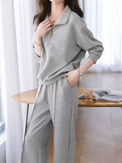 Женский костюм с молнией — ATELIER-DVOYFLI-СЕРЫЙ-4XL