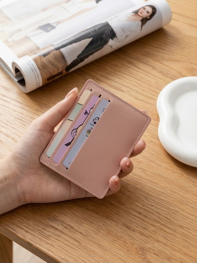 Картхолдер, кошелек, кошелек для карт. Размер 8 см*10 см — ADELFA-CARDHOLDER-РОЗОВ