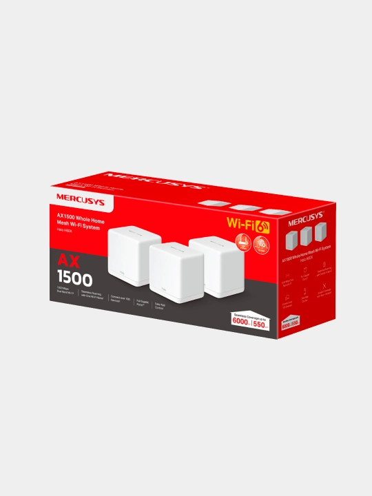 Mercusys Halo H60X – система Mesh Wi-Fi 6 AX1500 для всего дома с 1-2-3 pack  - 