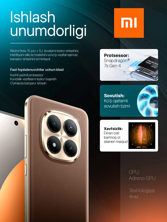 Смартфон Xiaomi Redmi Note 15 Pro+ 5G, 200MP 6500mAh 100W