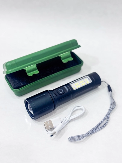 Многофункциональный аккумуляторный фонарь 2-в-1 USB зарядкой и защитным кейсом