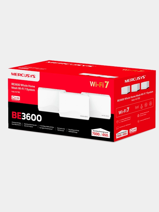 Mercusys HALO H27BE BE3600 Whole Home Mesh Wi-Fi 7 система (1-2-3-Pack) - 