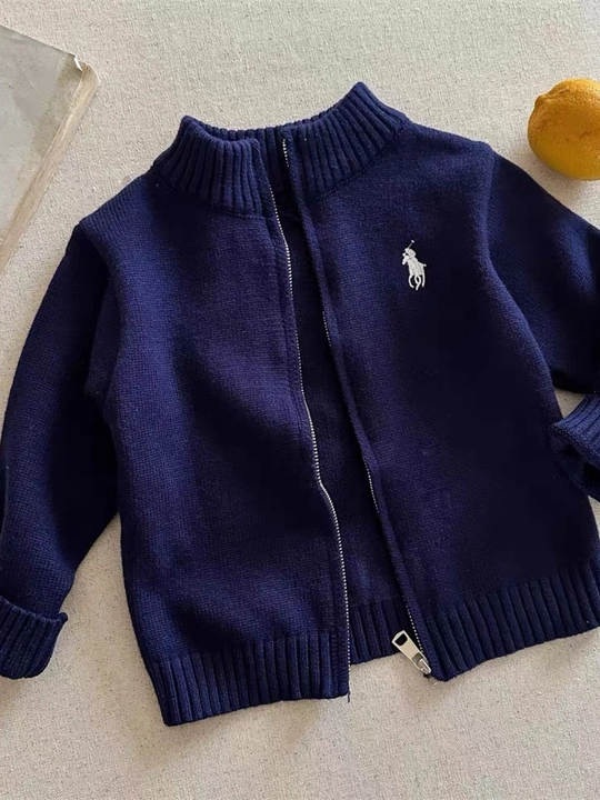 Детская кофта на молнии Polo, трикотажный кардиган для мальчиков и девочек, школьный жакет  - 