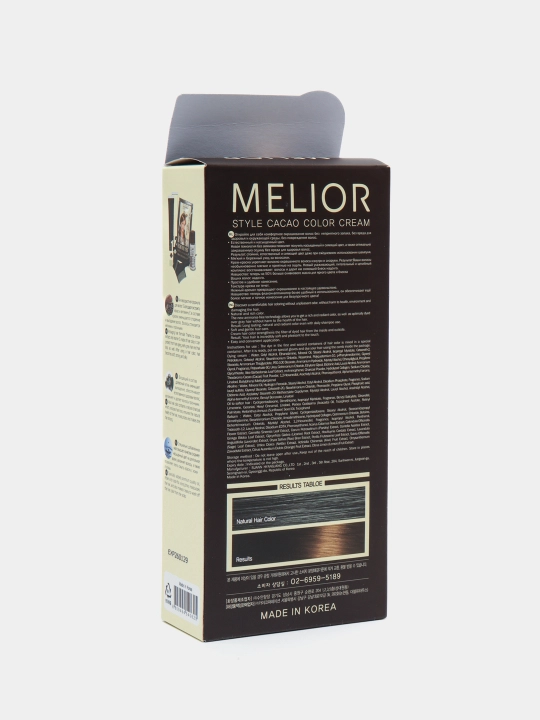 Краска для волос, Melior, без аммиака, профессиональная 120 г + 16 г, Kорея