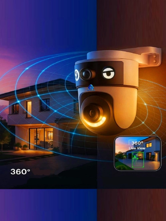 WIFI Aylanma kamera, 2 MP, suv o‘tkazmaydigan, tungi rejim, 360°, IP66