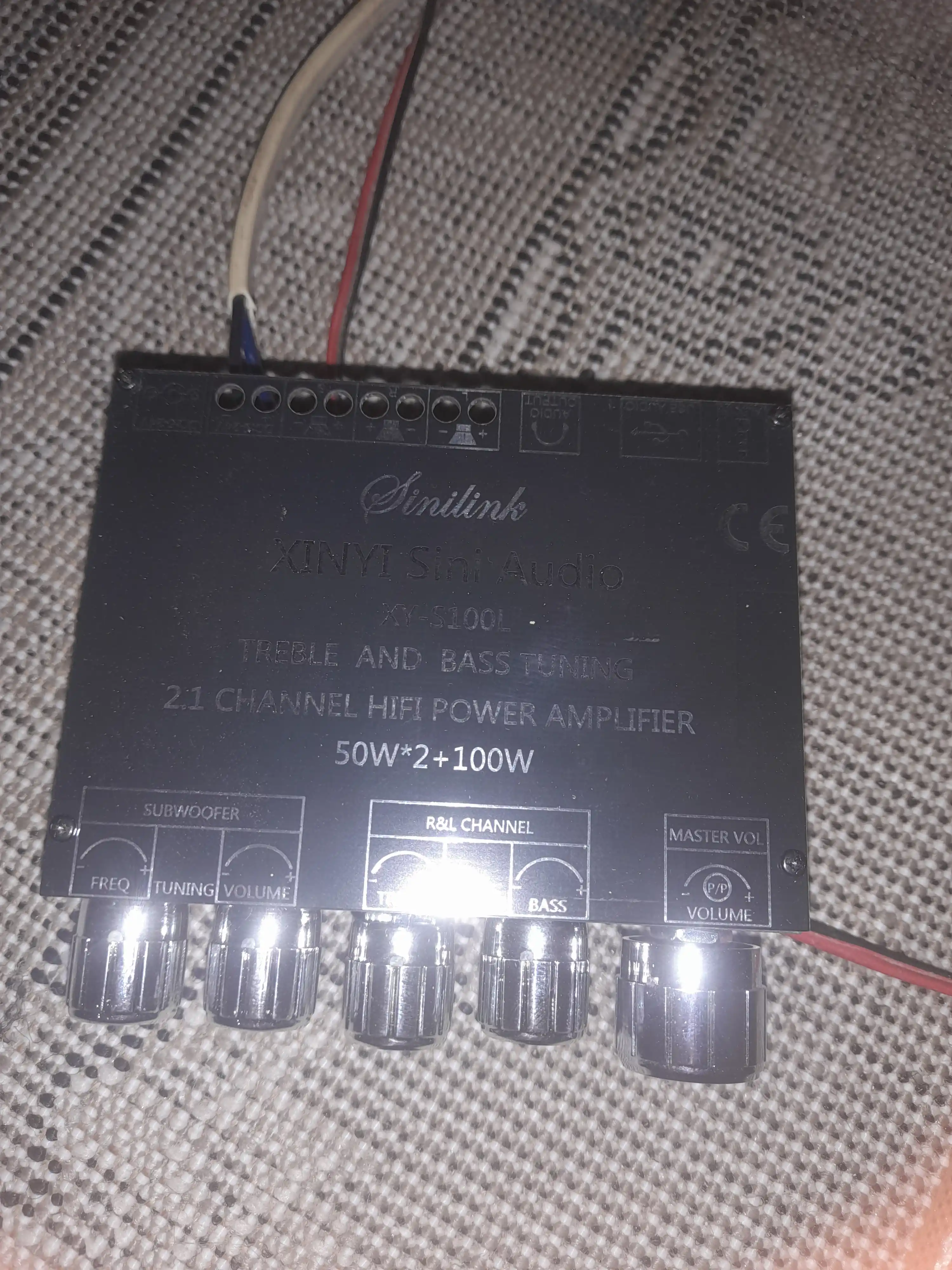 XY-S100L 2.1 kanalli  Bluetooth 5.0 kuchaytirgichi 2×50 Vt+100 Vt (24V) USB AUX