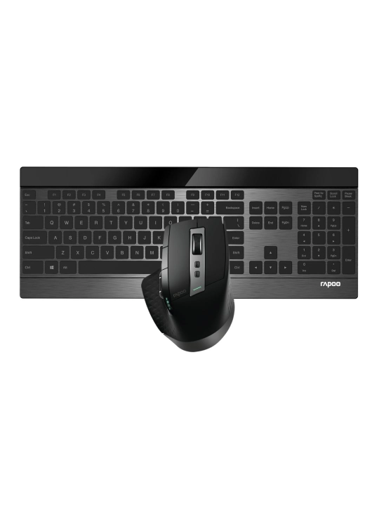 Rapoo 9900M Black simsiz to‘plami: klaviatura + sichqoncha, Bluetooth/2.4G - 