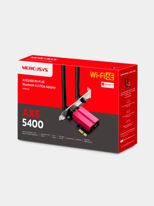 Mercusys MA86XE AXE5400 Wi-Fi 6E + Bluetooth 5.2 PCI-Express адаптер - 