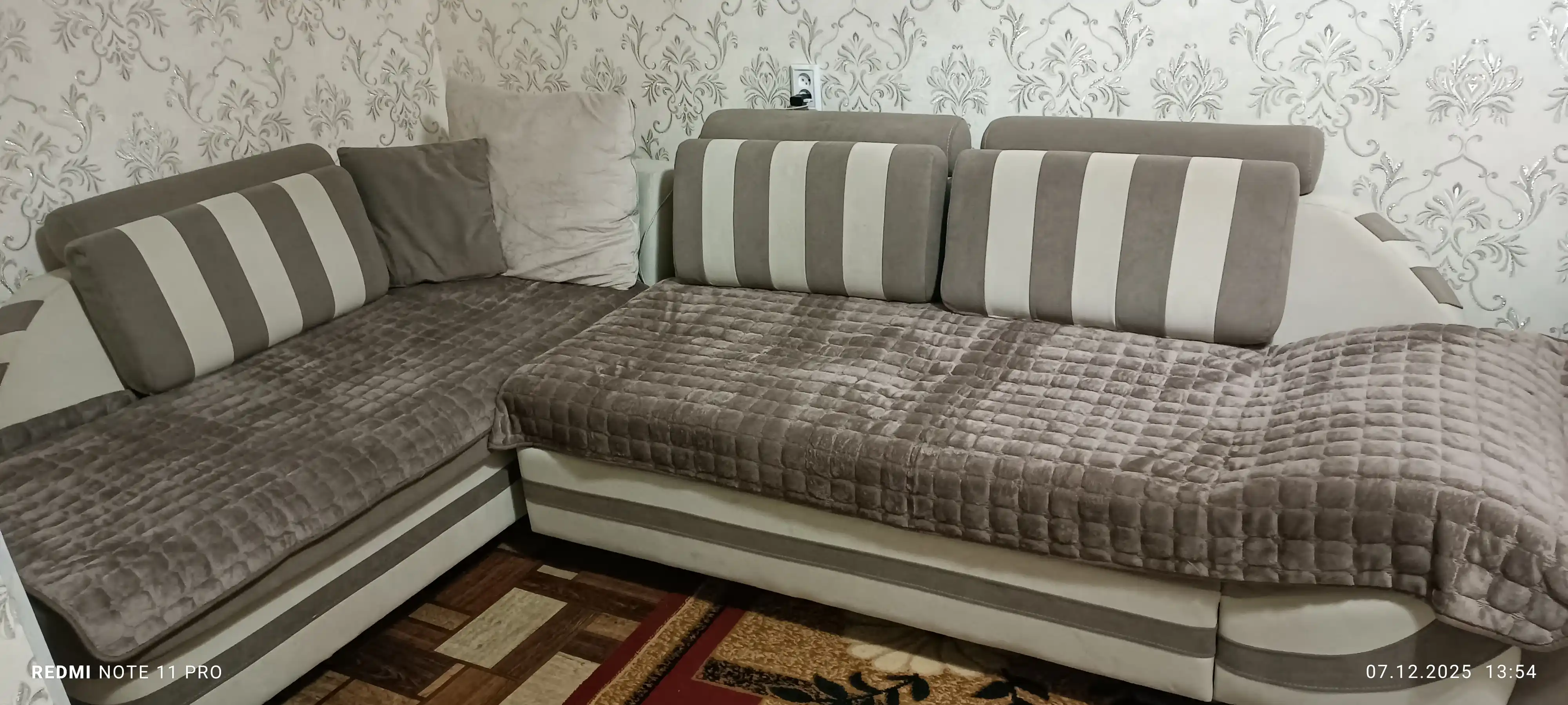 Накидка на диван, дивандек угловой, чехол для мебели, дивана и кресла 210х90 - 160х90