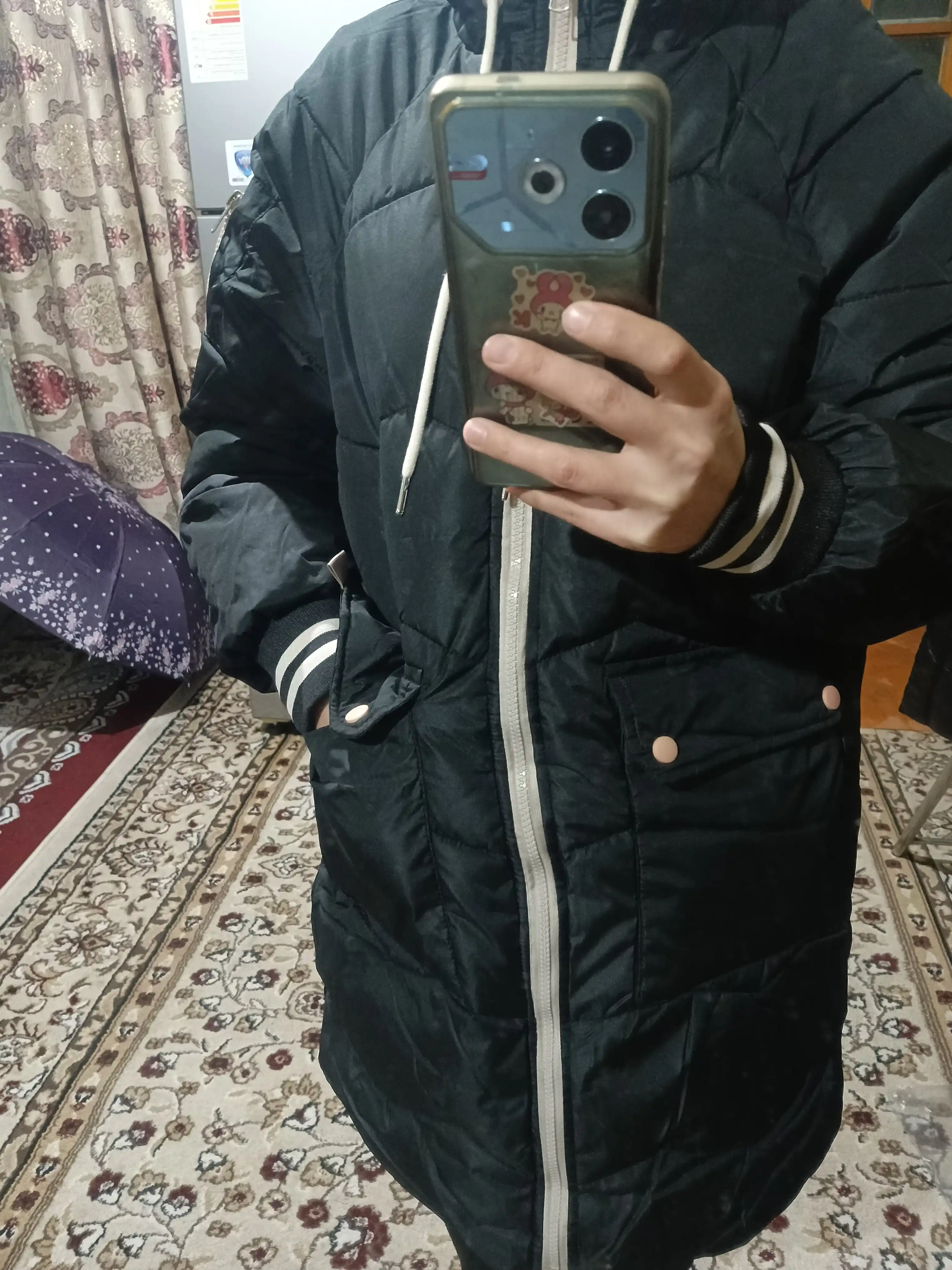 Ayollar va Qizlar uchun qishki issiq kurtka kapyushonli, shamol va yomg'irdan himoya