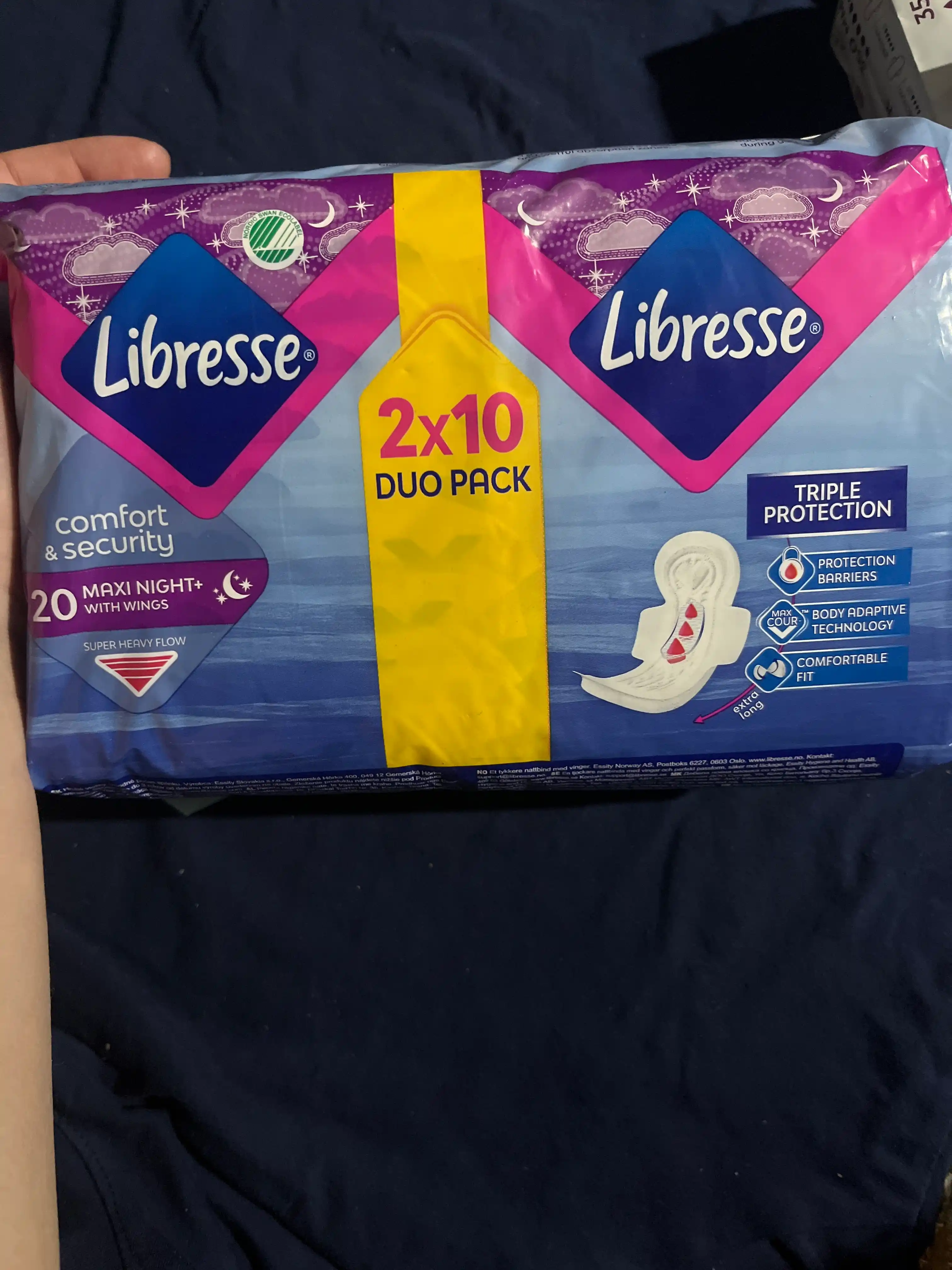 Ночные прокладки Libresse Maxi 6 капель, 20 шт