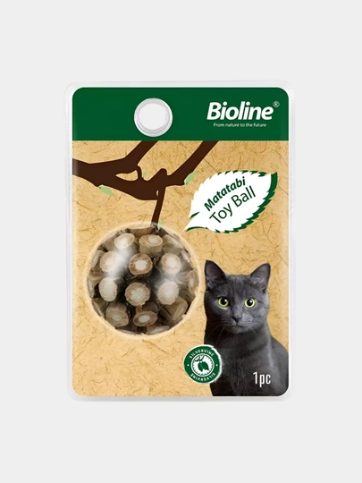 Bioline игрушка шарик для кошек с мататаби для кошек 2542