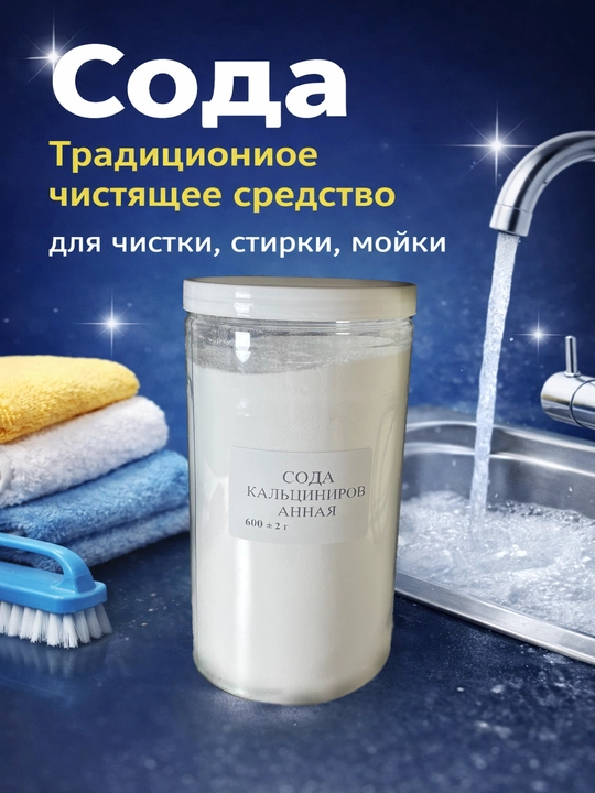 Сода кальцинированная, чистящее средство, для стирки и уборки, 600 г - 