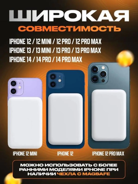 IPhone uchun MAGSAFE 5000 mA/soat tashqi akkumulyator
