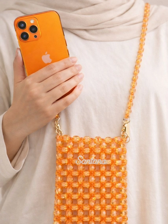 Мини сумка для телефона из бусин ручной работы – женский плечевой аксессуар