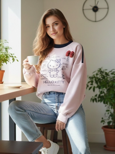 Детский свитер Hello Kitty с бантом для девочек