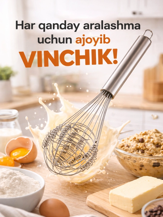 Кухонный венчик, из нержавеющей стали, для взбивания яиц, кремов и соусов