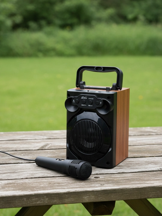 Simsiz katta karnay, karaoke musiqasi, mikrofon, pult va RGB yoritgich
