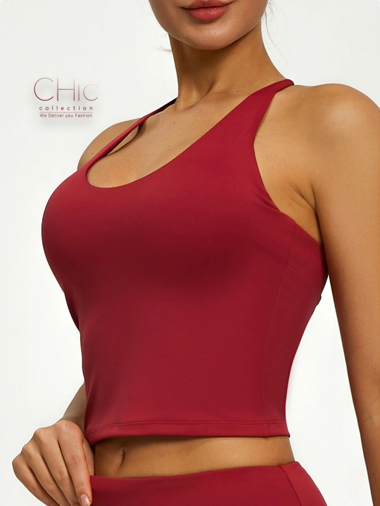 Topik, Sport Top, Fitnes uchun chashkali sport topi, Yoga, sport kiyimlari ayollar uchun