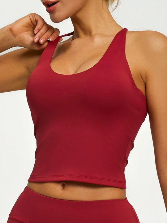 Topik, Sport Top, Fitnes uchun chashkali sport topi, Yoga, sport kiyimlari ayollar uchun
