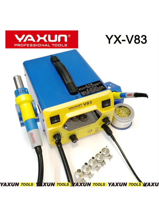 YAXUN YX-V83 2-в-1 паяльная станция с феном, SMD, 2 LCD, USB 5V 1A