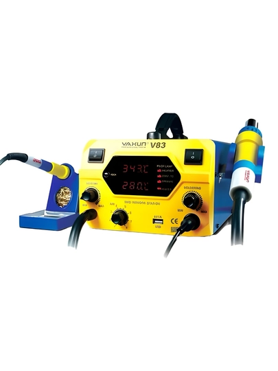 YAXUN YX-V83 2-в-1 паяльная станция с феном, SMD, 2 LCD, USB 5V 1A