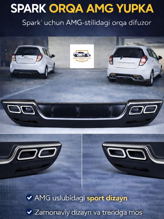 Chevrolet Spark uchun AMG uslubidagi orqa bamper yubkasi - 