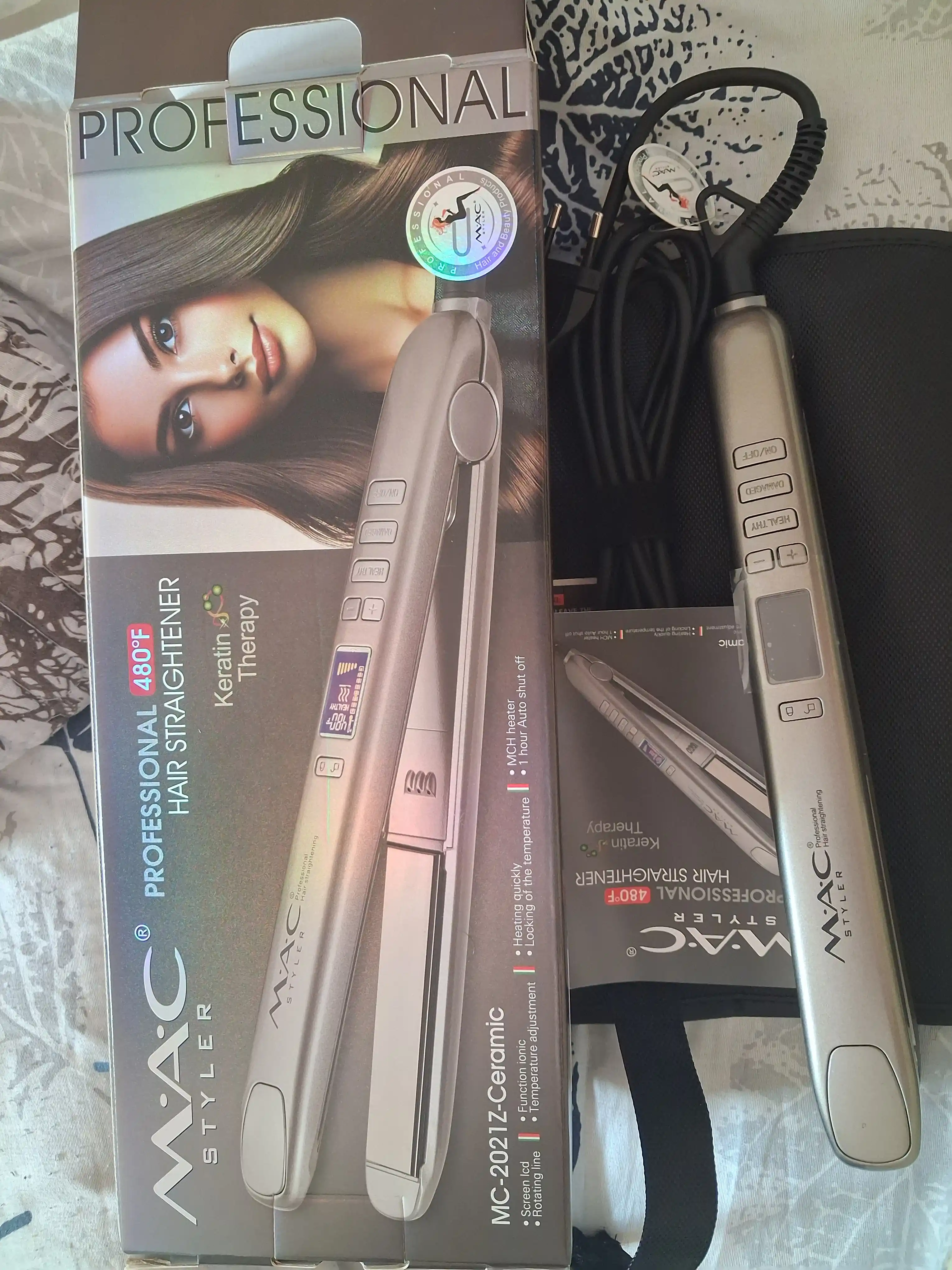 Professional soch tekislovchi dazmol MAC Styler MC-2021 Keramika, LCD displeyli