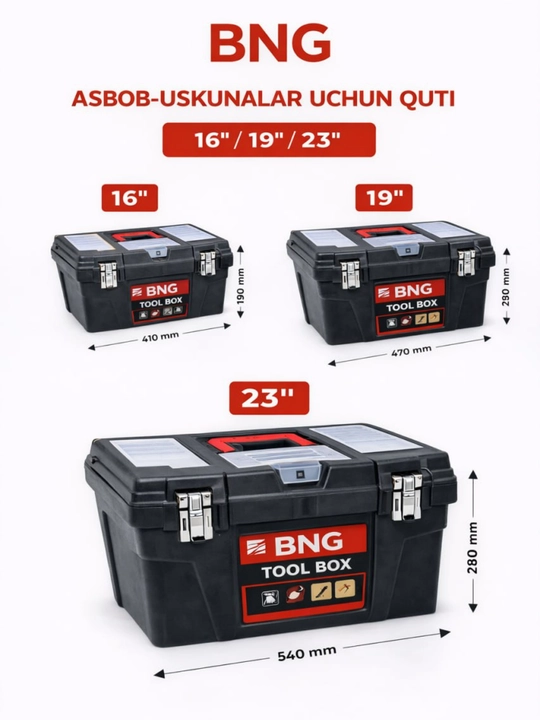 Ящик для инструментов, BNG toolbox 16 19 23 дюйма пластик
